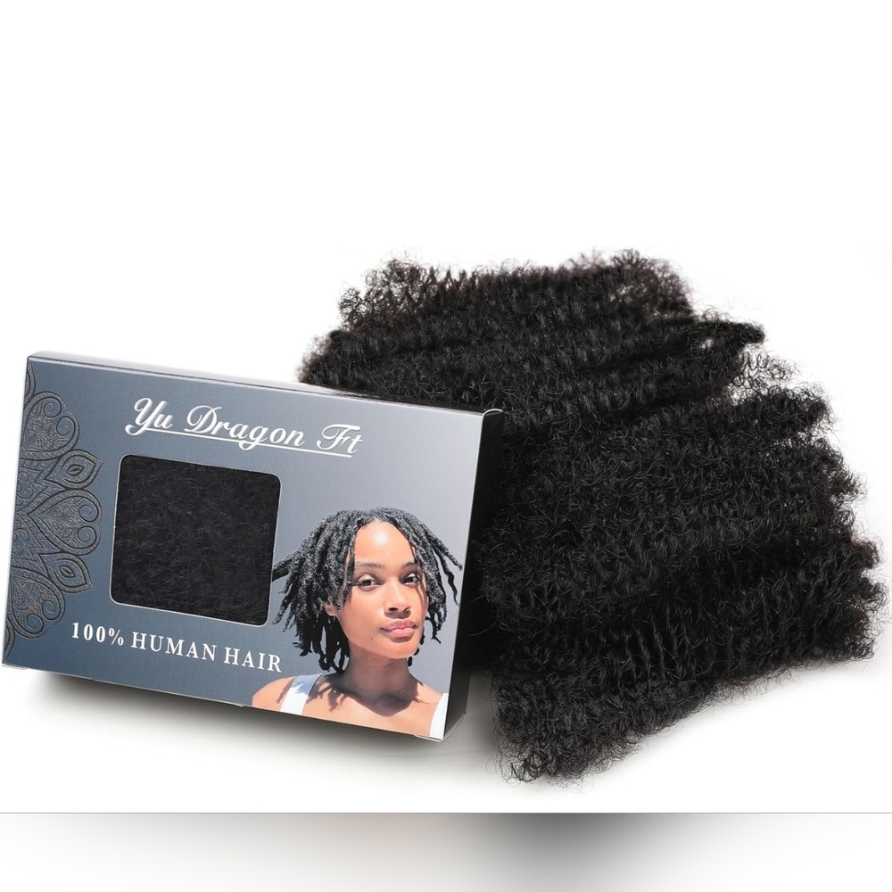 Afro Kinkys‎ Bulk Human Hair 16-Inch 50g/bundle Natural Black Mini Twist.